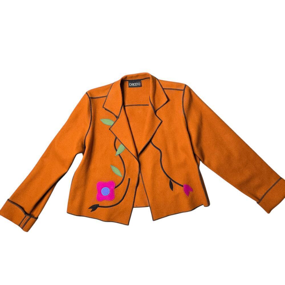 Beppa‎ Vintage Wool Embroidered Open Jacket